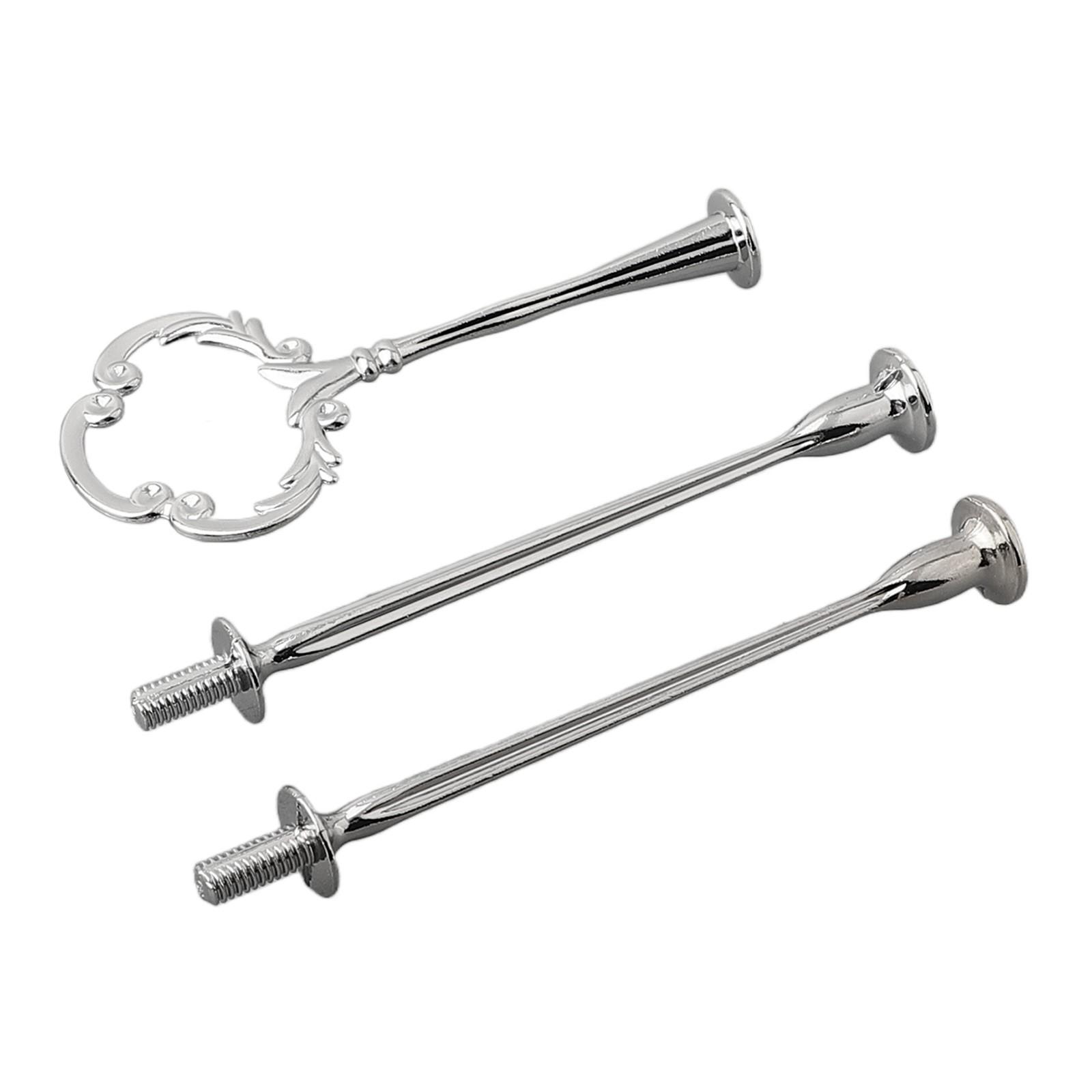 

1 шт. Підставка для тарілок для тортів, золото, срібло, цинковий сплав, 2/3 яруси Silver Triple Layer