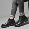 FashionHigh Quality Genuine Leather Motocycle Boots Mens Dress Shoes Upscale Men Boots Retro Casual Shoes Male Business Platform Shoes