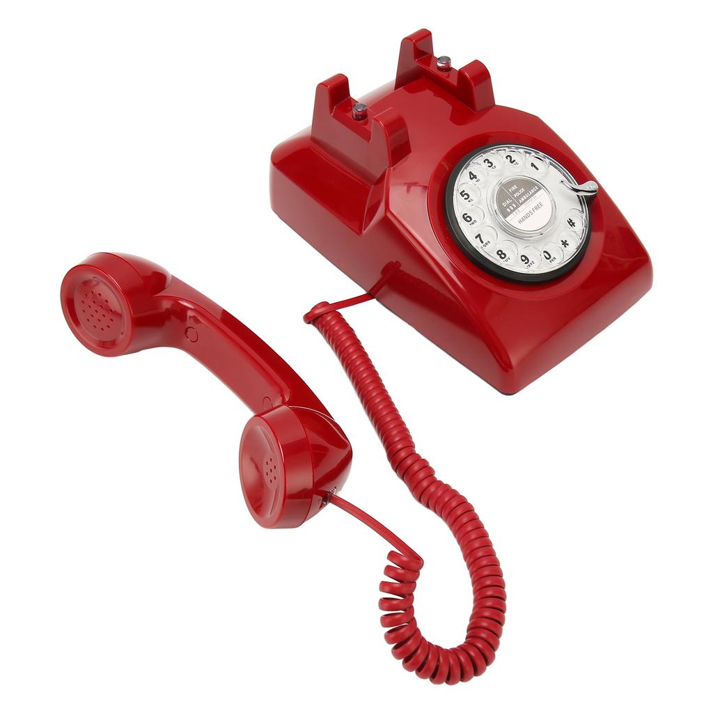 Retro Rotating Phone Old Fashioned Vintage Landline Phone with Mechanical   Speaker for Household   Hotel