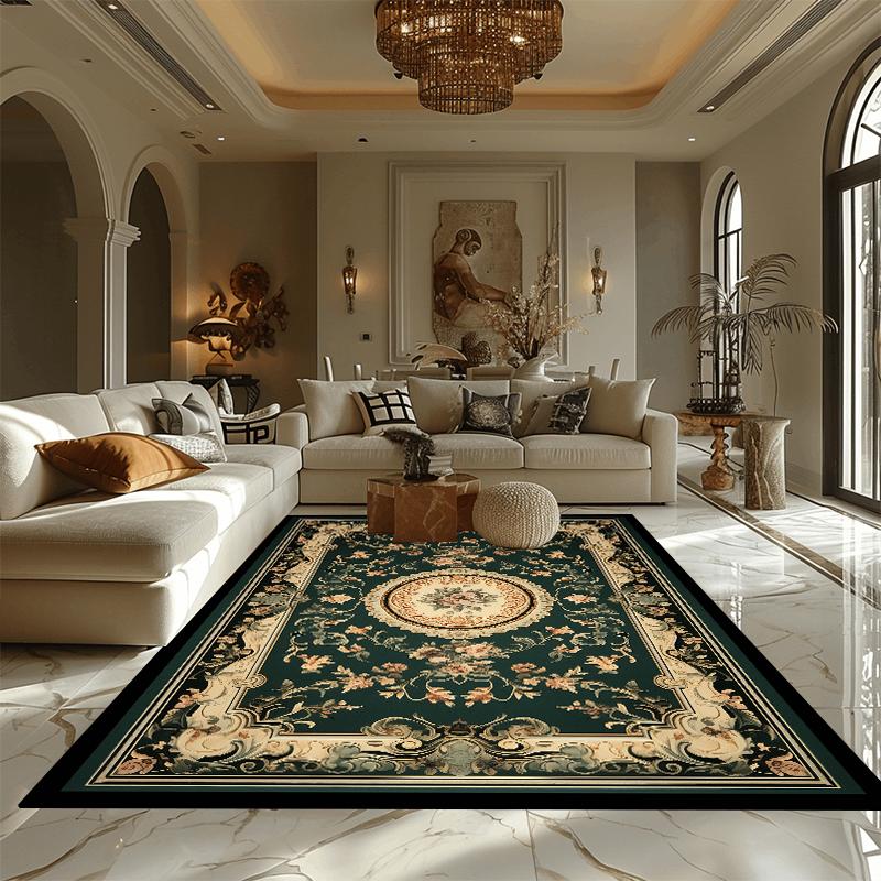 

Ковры в европейском пасторальном стиле для украшения гостиной, домашний роскошный ковер, большой площади, коврик для спальни с противоскользящим покрытием, моющийся ковер для гостиной 60x90cm 23.6x35.4in