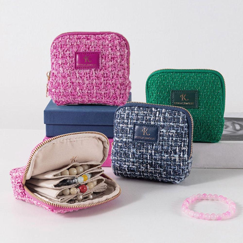 Multi-layer Jewelry Packing Bag Bracelet Necklace Velvet Jewelry Holder Jewelry Storage Bag  Travel
