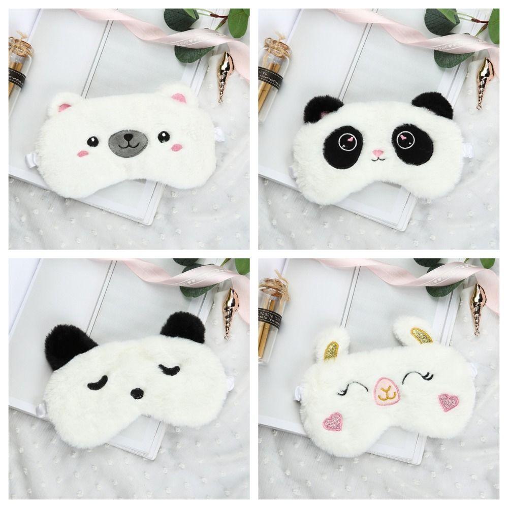 Cute Plush Sleep Eye Mask Skin-friendly Sleeping Eye Cover New Eyepatch Nap Dream Night