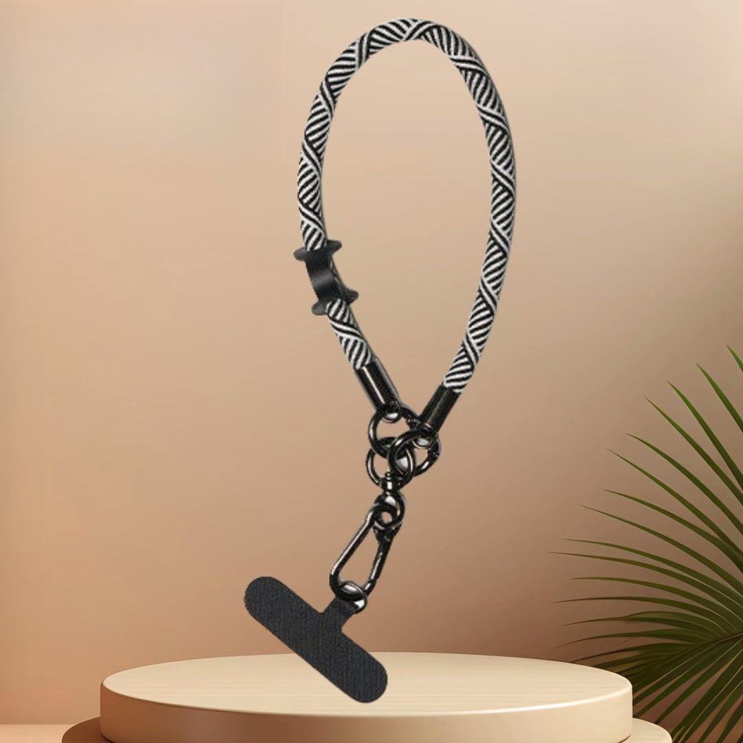 Mobile Phone Short Lanyard Wrist Rope Anti-loss and Anti-theft Wristband Keychain Lanyard, Outdoor 8mm Blackened Wind Mobile Phone Rope