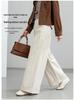 Xin Ge Women's Spring Tencel Cotton High Waist Wide Leg Pants with a Lazy Style Design