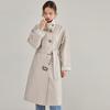 Chunxin commuting temperament loose silhouette drape retro stand-up collar medium and long trench coat women 22352