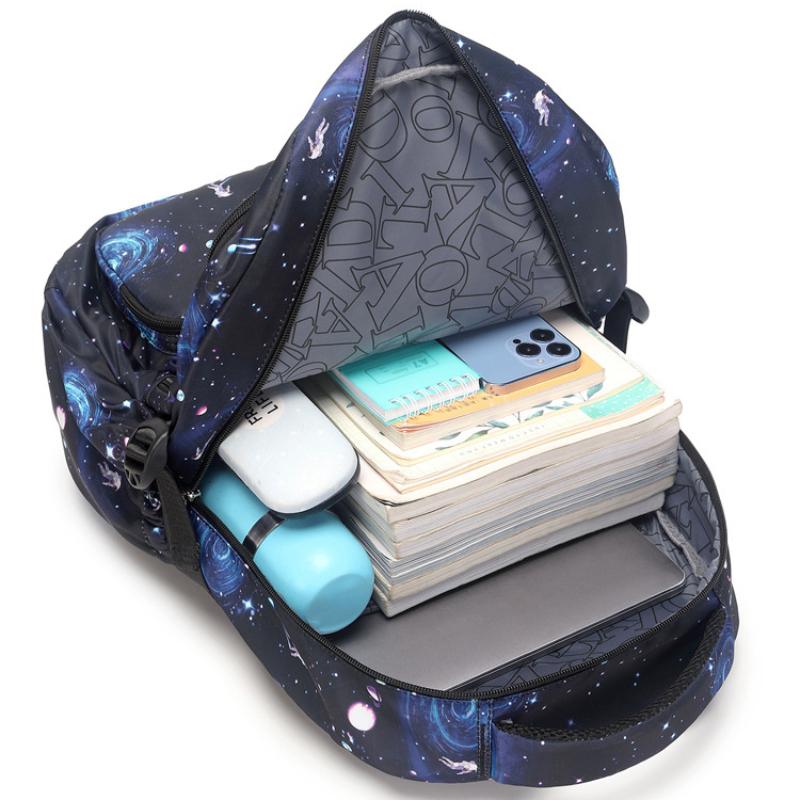 Load Reduction Oxford Children Backpack for Boys Large Capacity Primary Students Grade 1-6 Schoolbags with Bento Bag Pencil Case