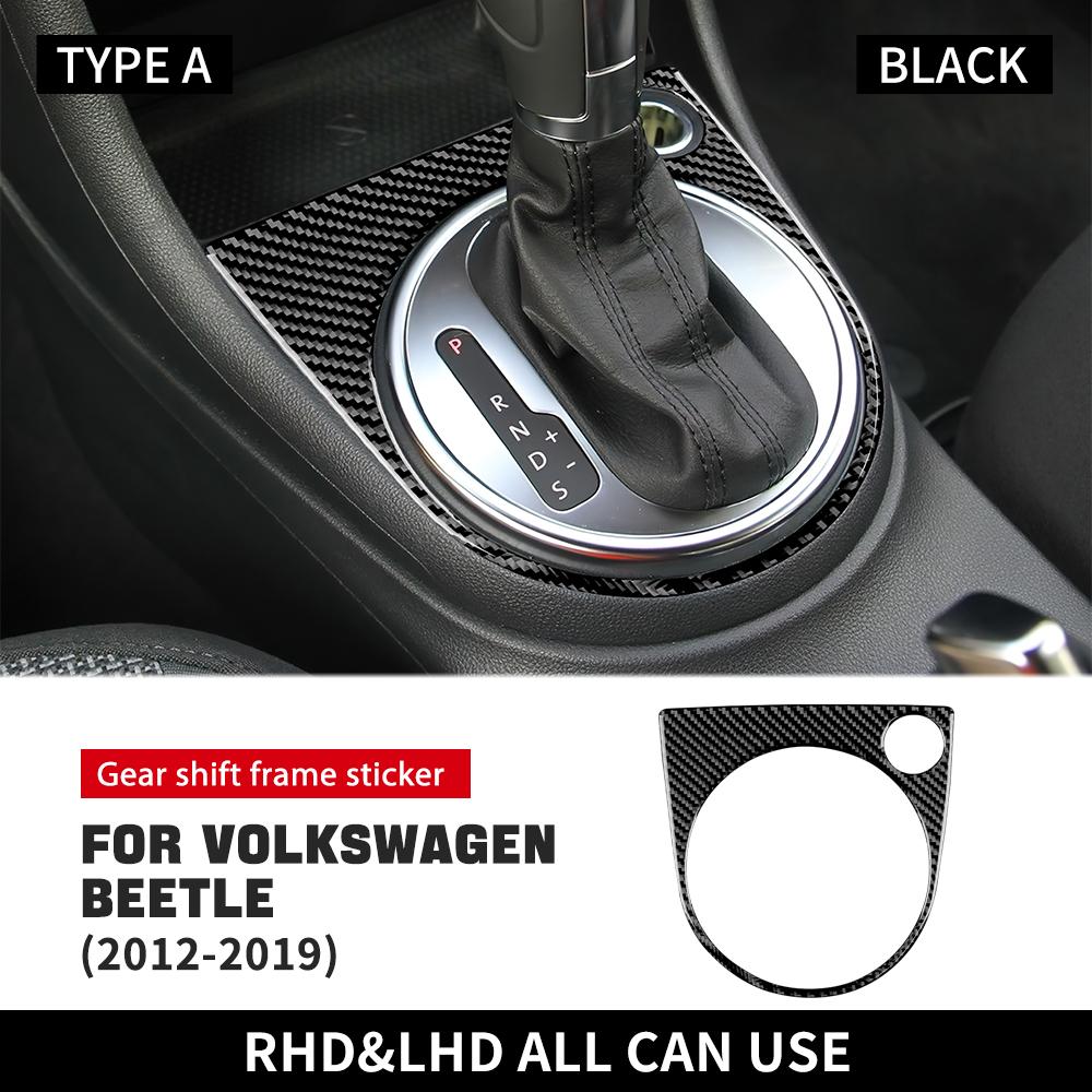 Real Soft Carbon Fiber For Volkswagen Beetle 2012 2013 2014 2015 2016 2017 2018 2019 Car Gear Shift Panel Sticker Accessories