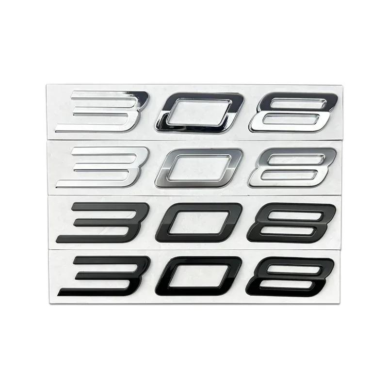 AAXI1 3D Car Rear Trunk Emblem Sticker for Peugeot 308 Auto Metal Letter Badge Decal Exterior Decoration