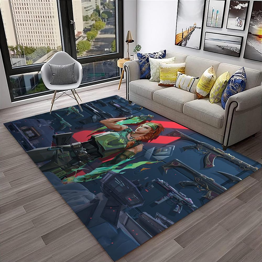 VALORANT Game Gamer Cartoon 3D Carpet Rug for Home Living Room Bedroom Sofa Doormat Decor,kids Play Area Rug Non-slip Floor Mat