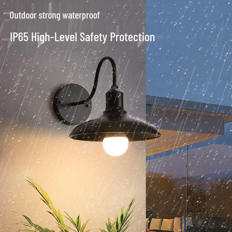 Retro American Outdoor Wall Lamp: Waterproof Lighting for Balcony, Corridor, Walkway, Garden, and Courtyard Fence.