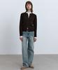 Isibchilwai Wool Round Neck Knit Cardigan (Brown)