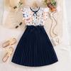 Girls' Dress Children's Clothing Spring and Summer New Styl Sleeved Girl 8-12Y Princess Dress
