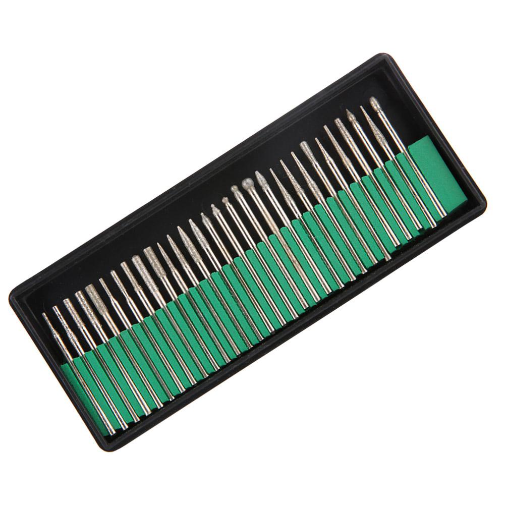

30PCS Diamond Shank Grinding Rotary Drill Bits Set Glass Jade Jewelry Engraving Carving Tools