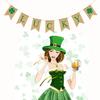 Decorations Banner St. Patrick's Day Streamers Indoor Outdoor Lucky Green Hanging Ornament Shamrock Decorations Walls Trees