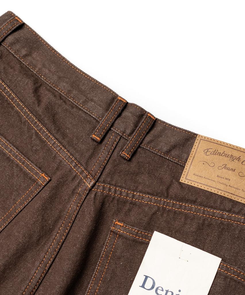 Edeunbeoleokeulleob Wide Fit Denim Pants (Brown)