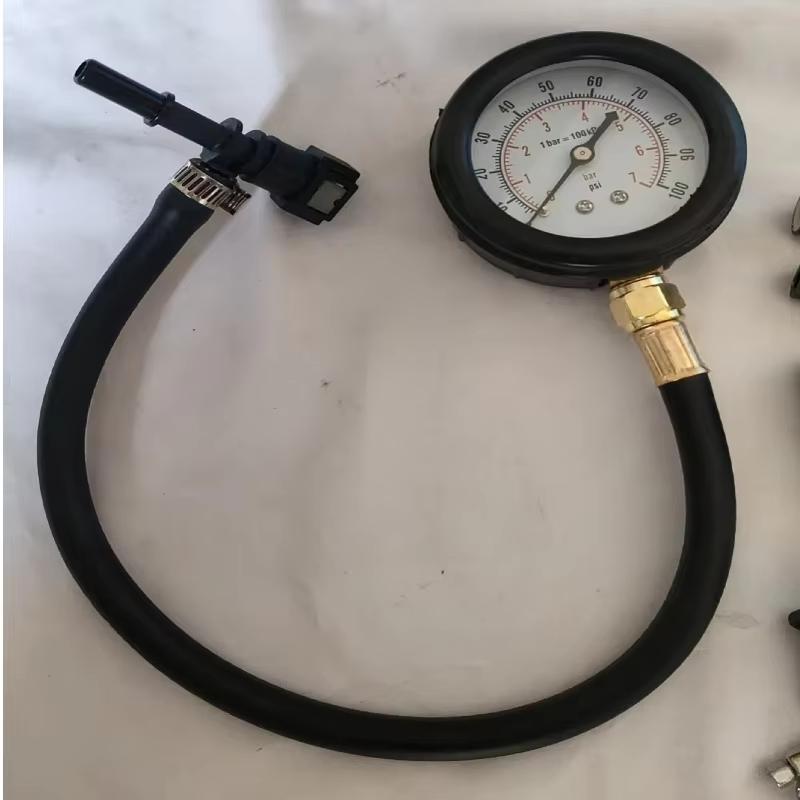 Car Motorcycle Automobile Fuel System Gasoline Pressure Gauge Tester Tool 0-100PSI with Valve 63mm 789mm 949mm