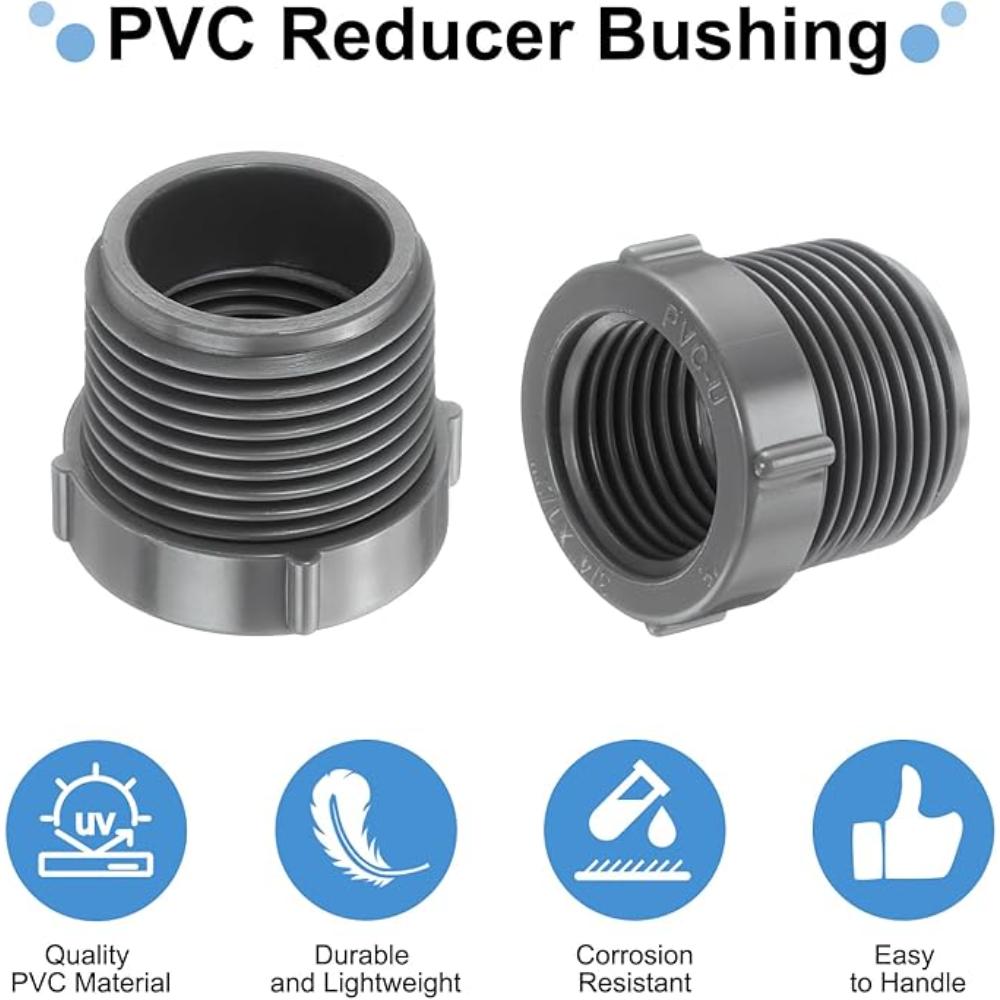1 PZ 1/2" 3/4" 1" Filettatura Maschio Femmina Riduttore PVC Raccordo Connettore Tubo Acqua Giardino Adattatore Irrigazione Giardino Boccola Connettore