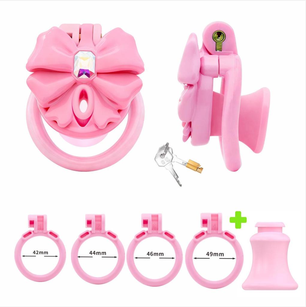 Chrysanthemum Bow Chastity Lock: Male Flat Lock and Restraint for TS Training