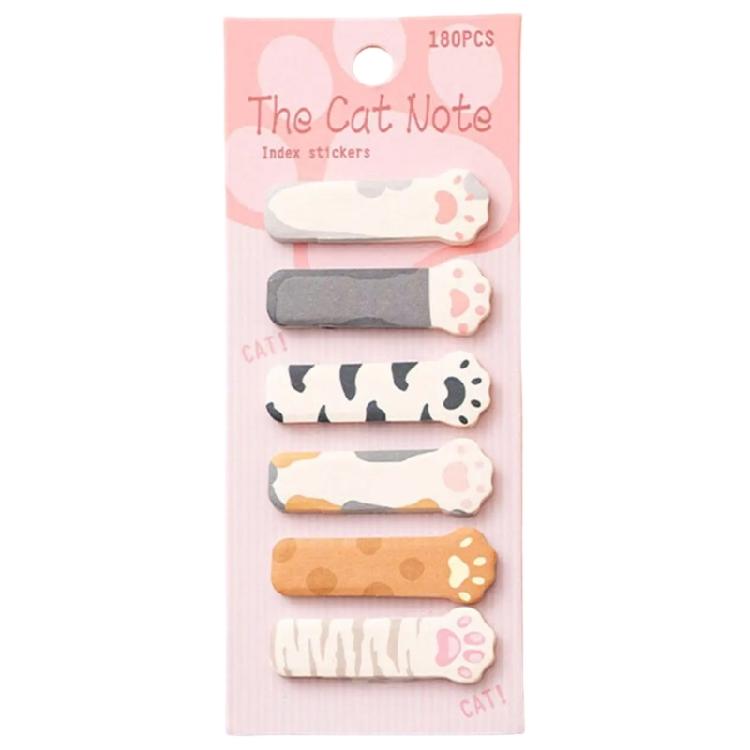 180Sheets Kitten Index Tabs Adhesive Index Sticker Cartoon Cartoon Kitten Note Memo Pad Reminders on Planner Laptop