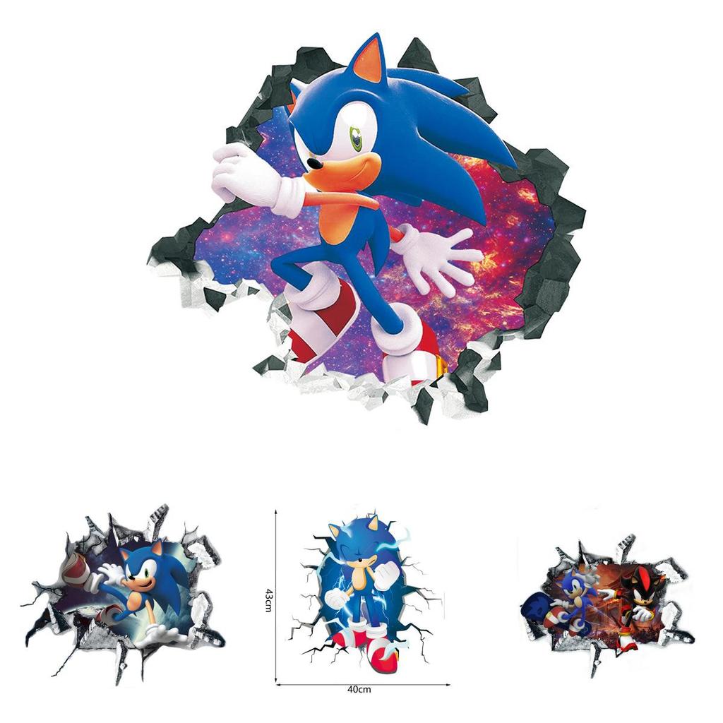 Sonic The Hedgehog Muursticker Cartoon Decor Voor Kinderkamer Muurkunst