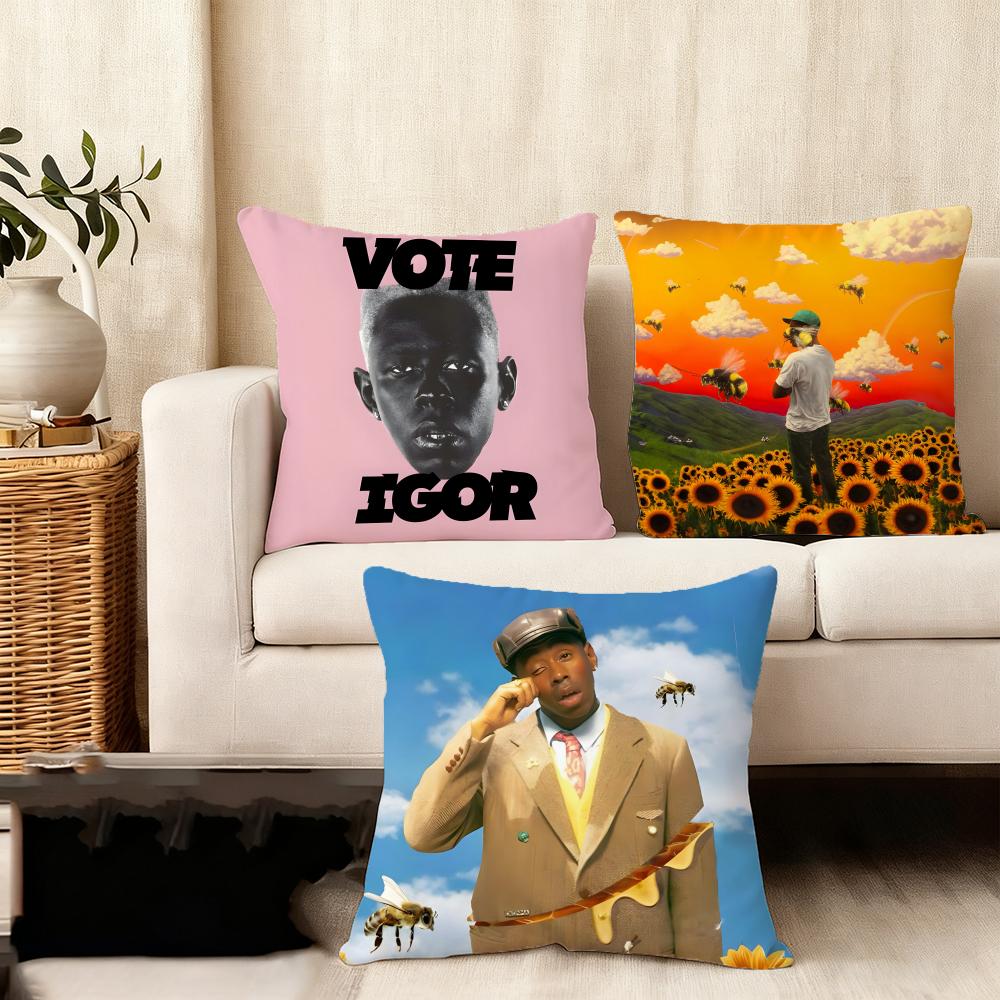 TTyler The CreatorR Sänger Kissenbezug Plüschstoff Weich Beidseitig Bedruckt Sofa Warm Winter Zuhause Kindergeschenk Kissenhülle