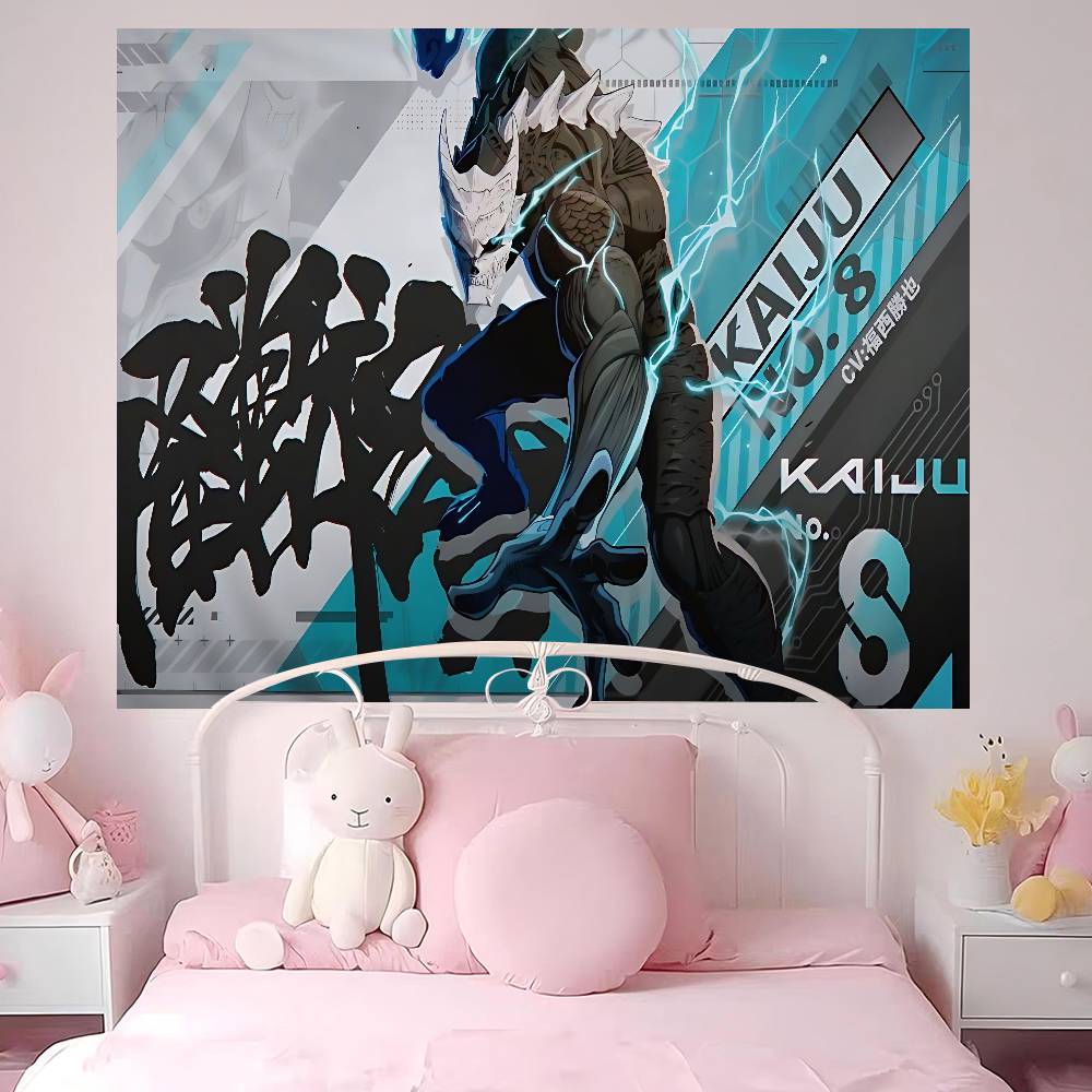Kaiju No 8 Anmie Colorful Tapestry Wall Hanging Hippie Flower Wall Carpets Dorm Decor Wall Art Decor