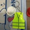 1Pc Creative Vest And Safety Helmet Shaped Keychain Night Travel Reflective Warning Sign Pendant For Backpack Accessories
