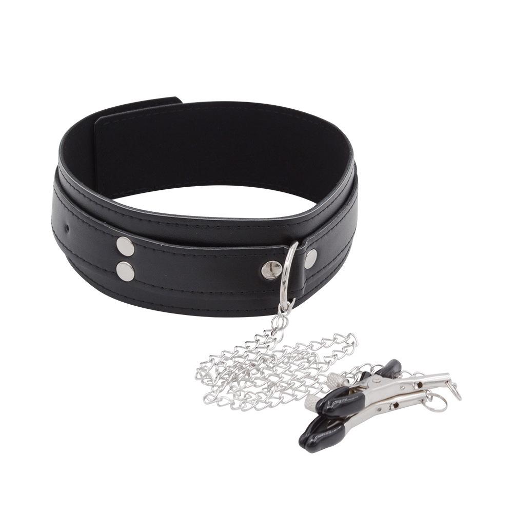 SM Female Slave Training Props Sexy Nipple Clamp Collar Binding Suit Sex Toy Couple Sex Product