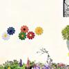 Iron Sunflower Decor 6Pcs Metal Flowers Wall Decor, Flower Ornament Art, Decorative Set Hanging Decoration Garden for Outside Indoor Patio,