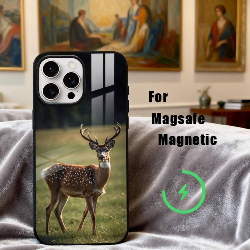 The Graceful Sika Deer Phone Case For iPhone17,16,15,14,13,12,11 Plus,Pro Max Magnetic For Magsafe Wireless Charging