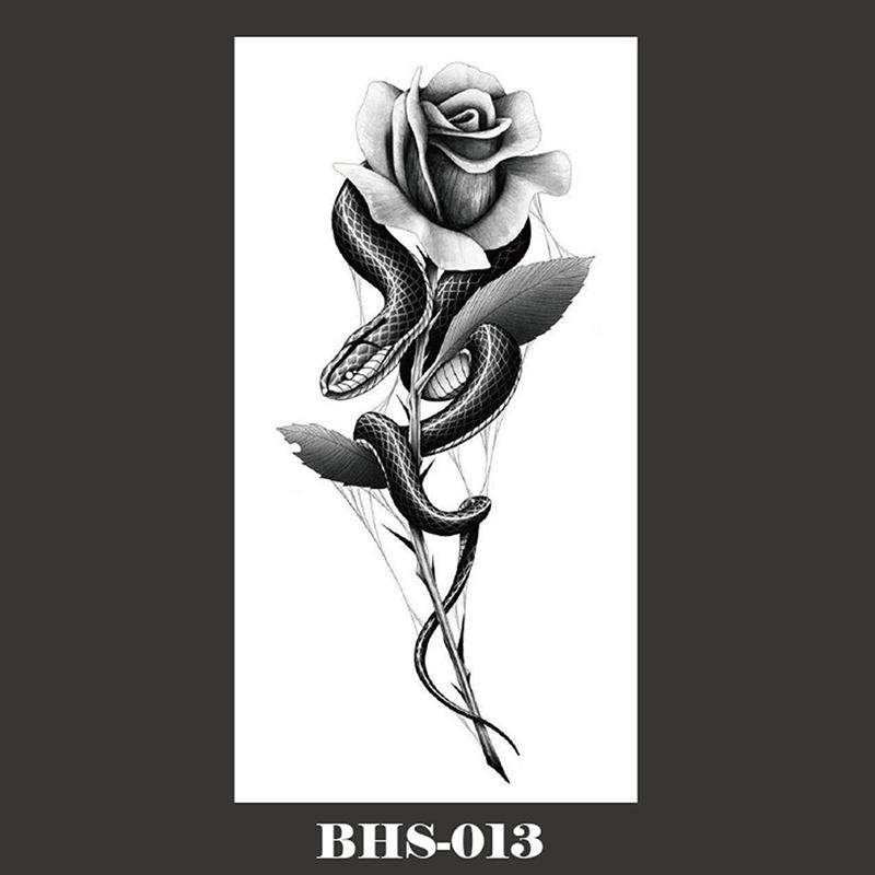 1 stuks zwarte slang waterdichte nep tattoo tijdelijke tattoo sticker