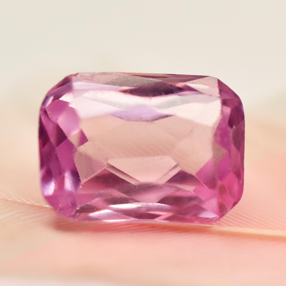 Natural Emerald Cut 4.70 Ct Pink Ruby Loose Gemstone Ring Size