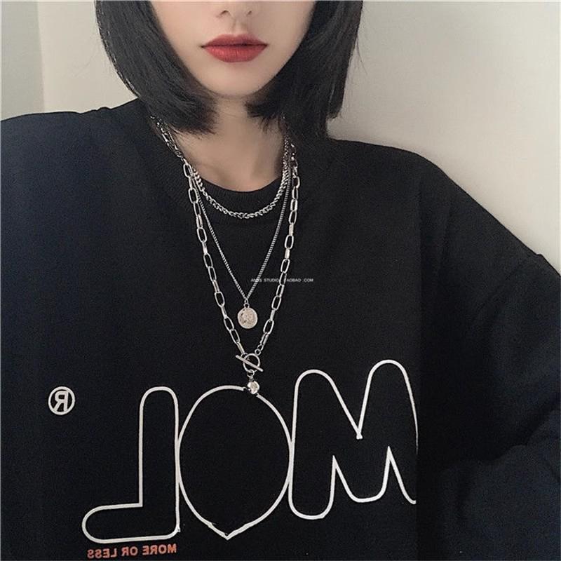 Colier Hip-Hop Trendy din Oțel Titan pentru Bărbați - Fashionabil, Versatil și Accesoriu Emoțional pentru Cuplu.
