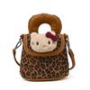 Borsa a tracolla Hello Kitty con stampa leopardata in PU per donna con tasca per cellulare per il tragitto quotidiano