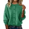 Women's Fashionable Casual Knitted Top Solid-Colour Long-Sleeved Cardigan Jacket