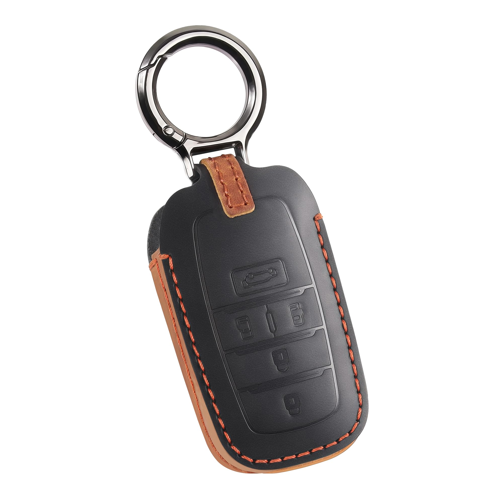 

Чехол для ключа из натуральной кожи для Toyota Noah и Alphard, чехол для смарт-ключа с простым деметаллическим брелоком для ключей (90 Серия) (90 Серия) - (черный) чёрный