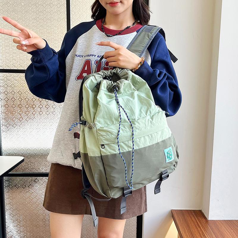 Forest High-value Waterproof Lightweight Backpack Tie-out Drawstring School Bag Outdoor Sports Mountaineering Large Capacity Travel Bag