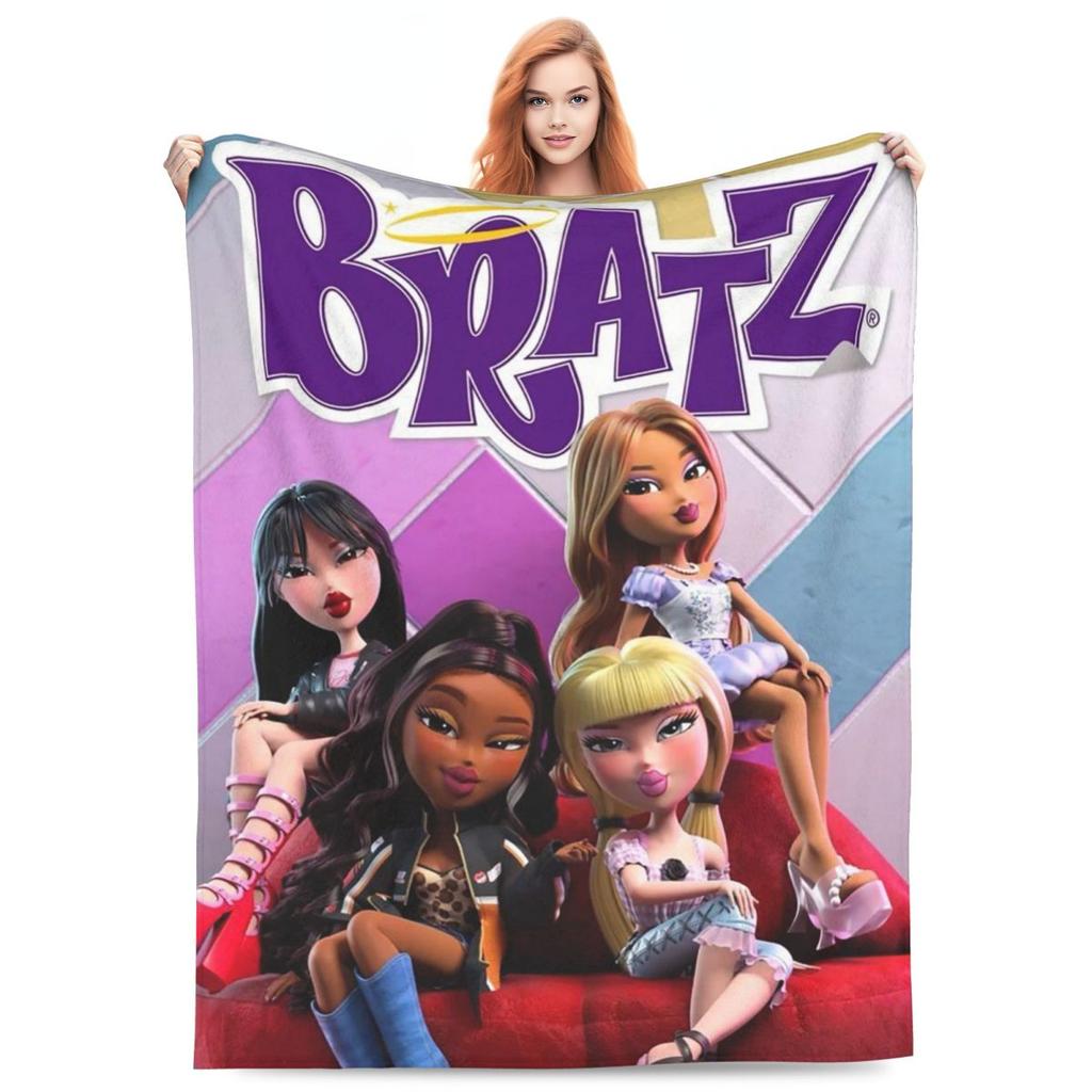 Bratzs Girls Blankets Flannel Sofa Throw Blanket Portable Throw Blankets for Home Bedroom Outdoor Throws Bedspread Quilt