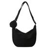 Canvas Bag Women's Crossbody Bag Large Capacity Casual Versatile Dumpling Bag Single Bag College Student Commuting Bag for Class