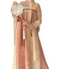 Womens Tang Dynasty Style Hanfu Dress With 3D Printed Wrap Skirt Chiffon Outfit