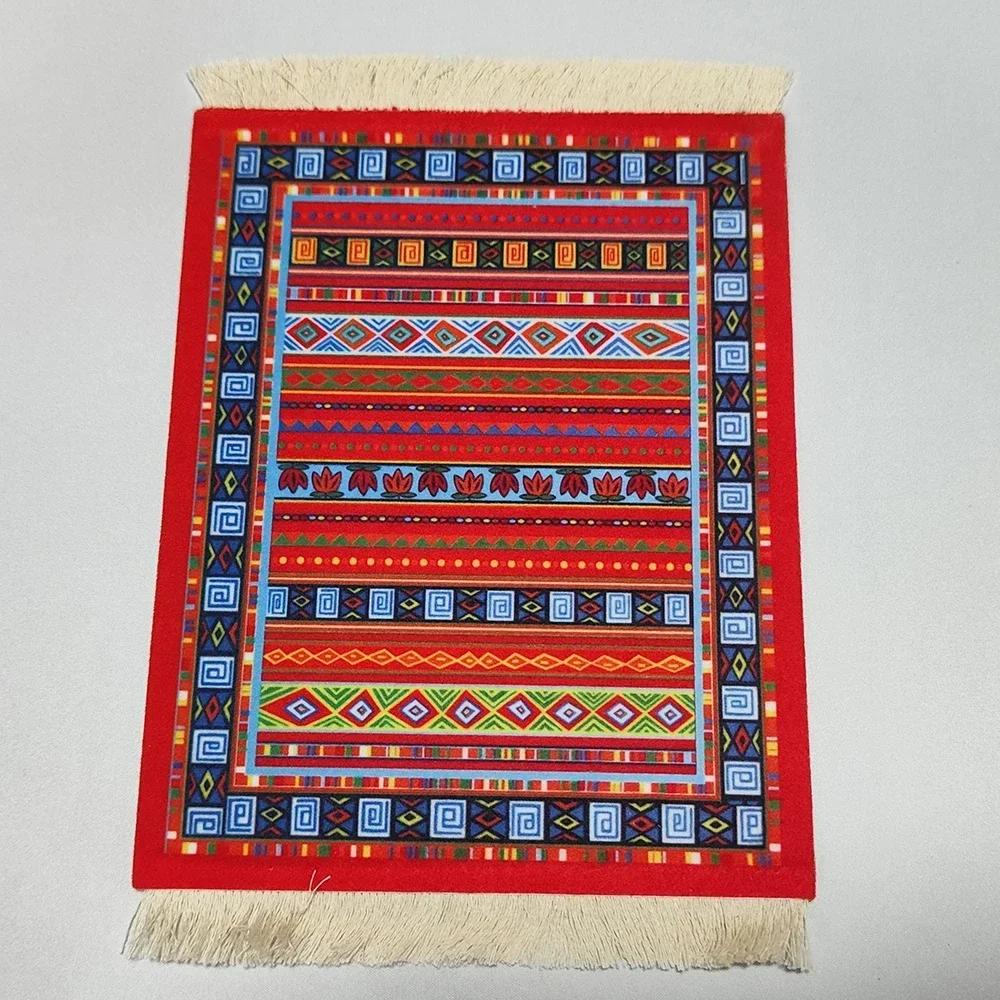 Woven flower Persian carpet small coaster retro style rubber non-slip computer mats wholesale merchants cheap mouse pad desk mat