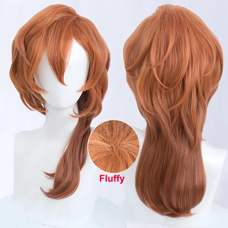 Hochwertige Anime Chuuya Nakahara Chuuya Cosplay Perücke 55cm Orange Farbverlauf Cos Perücken Hitzebeständiges Haar Party Perücken + Perückenkappe