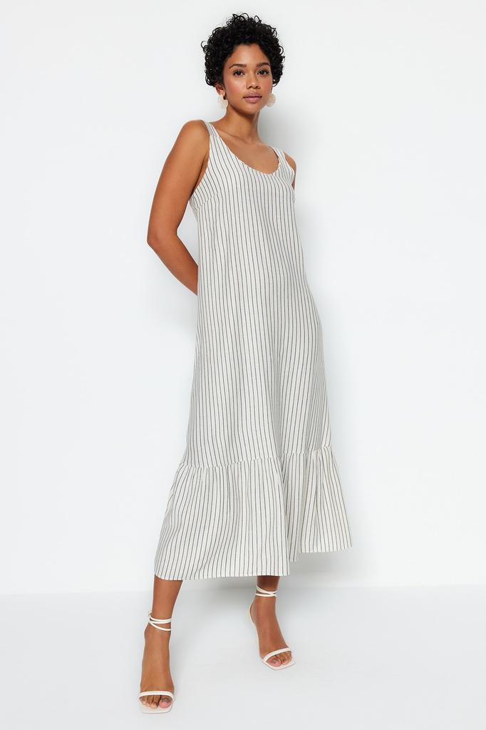 Modisches, lässiges, ärmelloses, fuchsiafarbenes, plissiertes Strick-Midikleid mit Gürtel für Damen