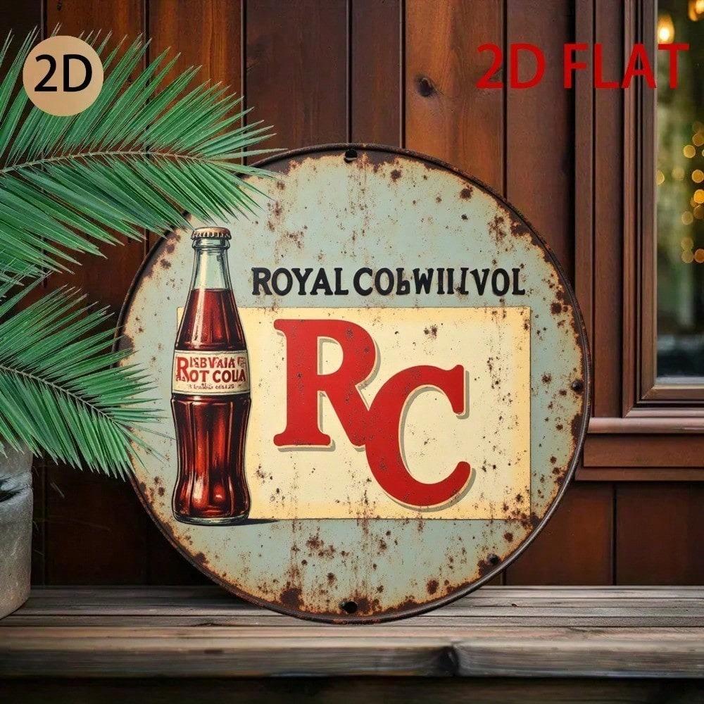 Vintage Cola Metal Poster Retro Logo Round Sign for Home Garage Cafe