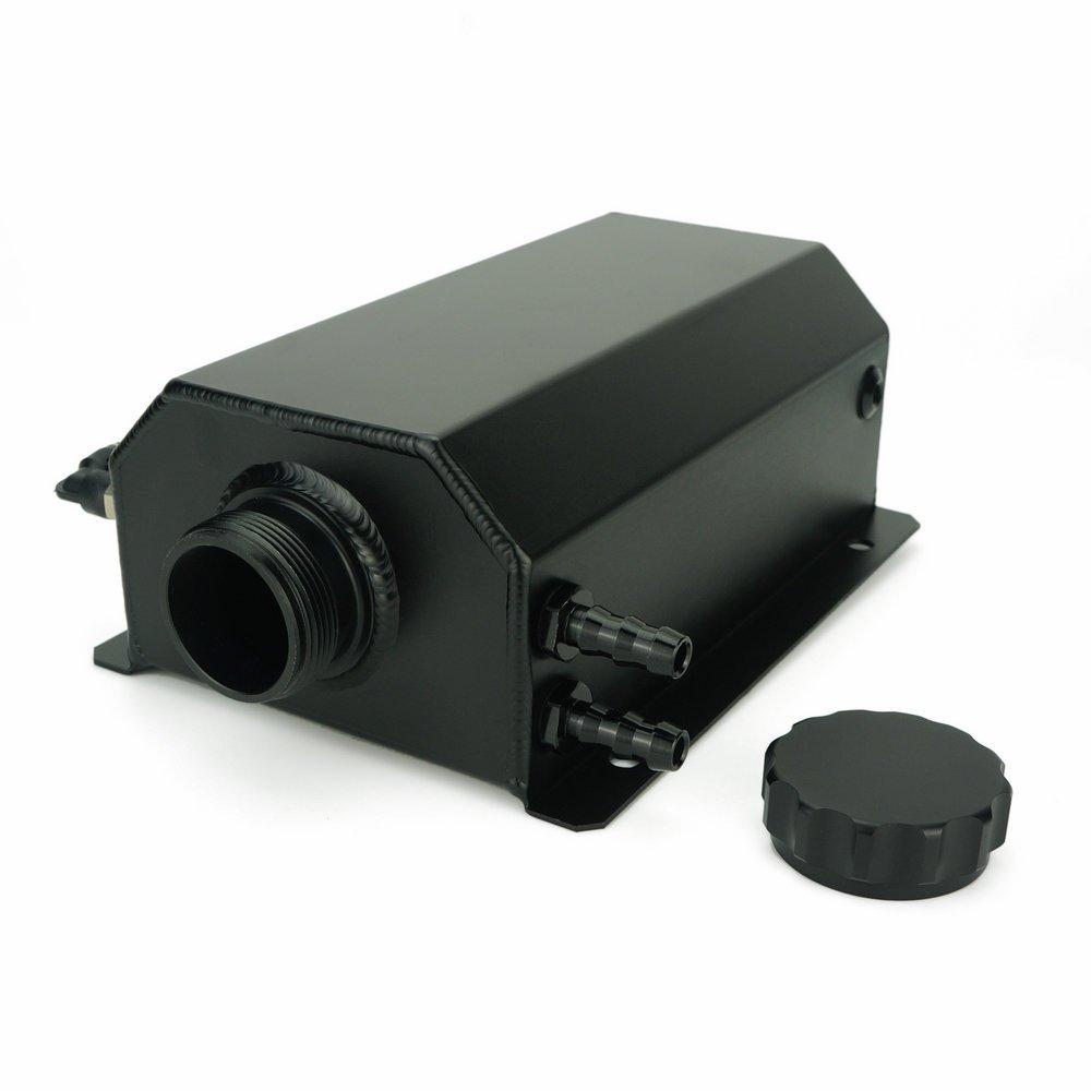 HEINMO 2000ml Auto Anodized Aluminum Can, 2 Liter Universal Aluminum Alloy Car Engine Oil Catch Can Tank, Car Reservoir Tank, Silver/Black (2L Black)