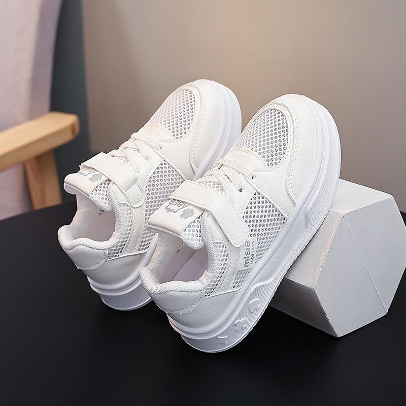 Girls shoes single net shoes new summer hollow breathable children's sports board shoes girls white shoes princess shoes