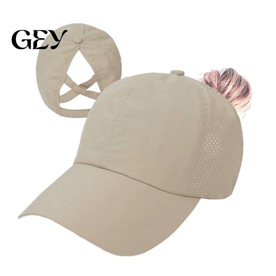 Outdoor Activity Baseball Hat Women Cap, Adjustable Elastic Straps Quick-Drying Sun Hat, Cap Criss-Cross Ponytail Design for Running Yoga Hiking