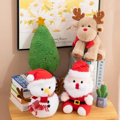 25CM Cute Christmas Series Doll Santa Claus Elk Plush Toy Stuffed Soft Snowman Deer Toys for Kids Girls Xmas Gift Decor Props