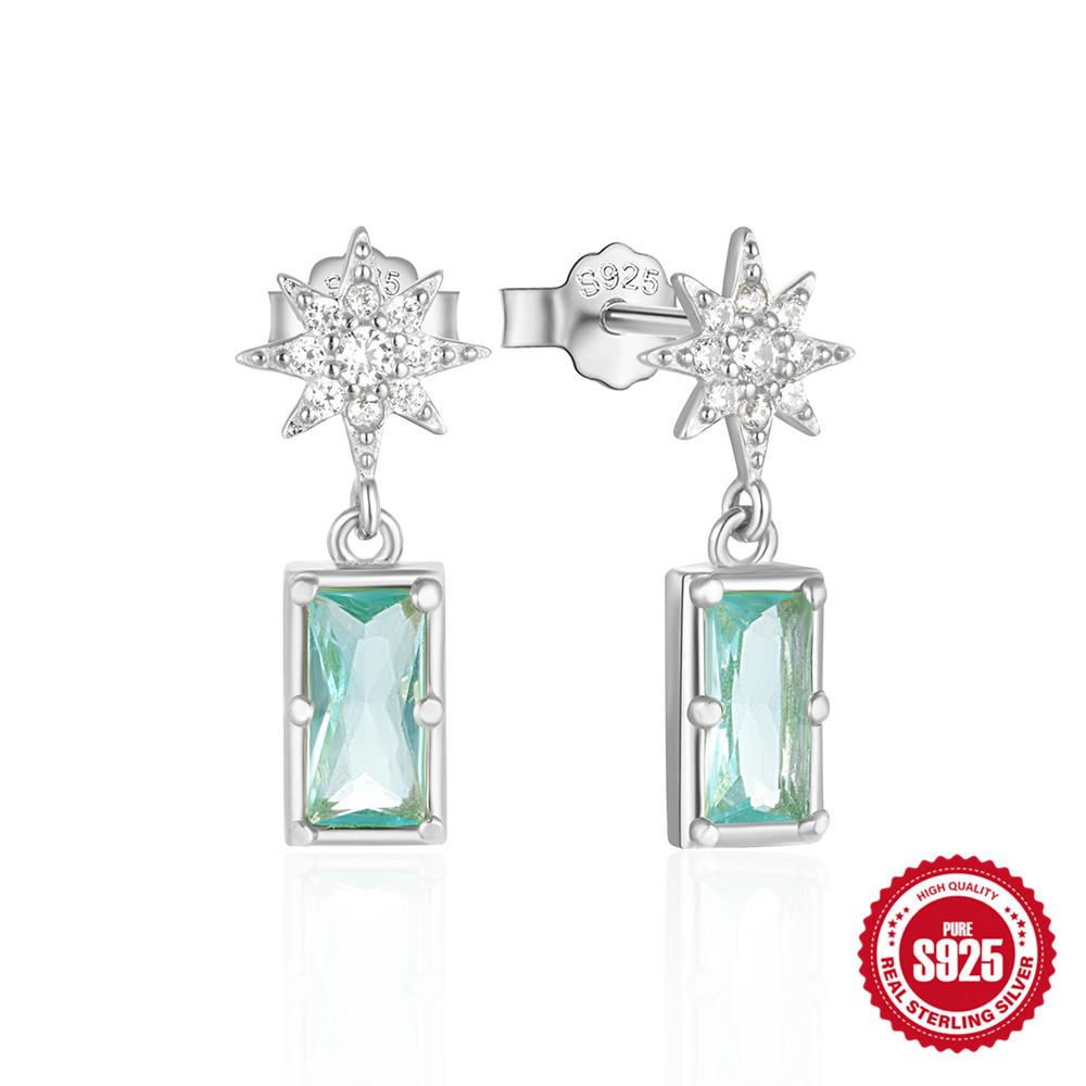 

Модные серьги S925 из стерлингового серебра с цирконием, легкие, роскошные, высокого класса, с крупными драгоценными камнями, серьги с серьгами 925 Silver