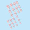 24Pcs Medium Oval Press On Nails Pink Gradient Color Fake Nails Glossy Manicure False Nails Full Nail Tips